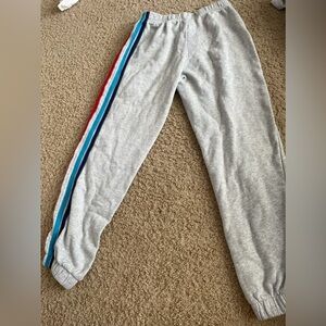 Vanilla Star Gray Joggers with Red and Blue Stripes